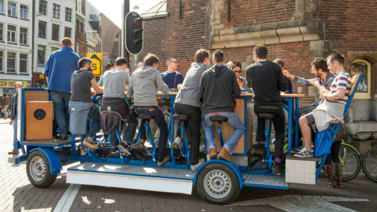 A beer bike is one of the most fun experiences in Manchester