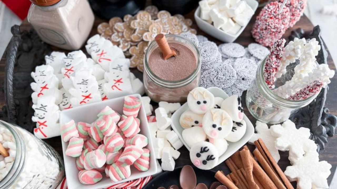 Hot chocolate bar ideas for a new year eve buffet