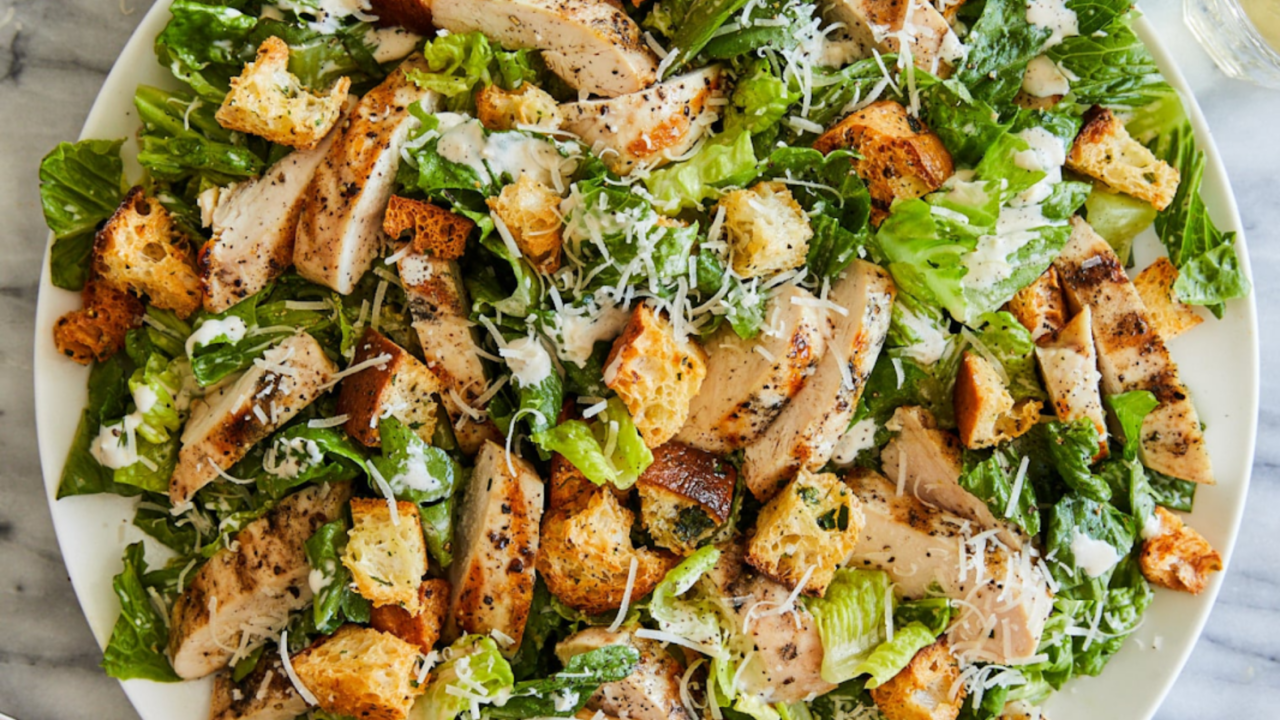 Caesar salad for a new year salad menu