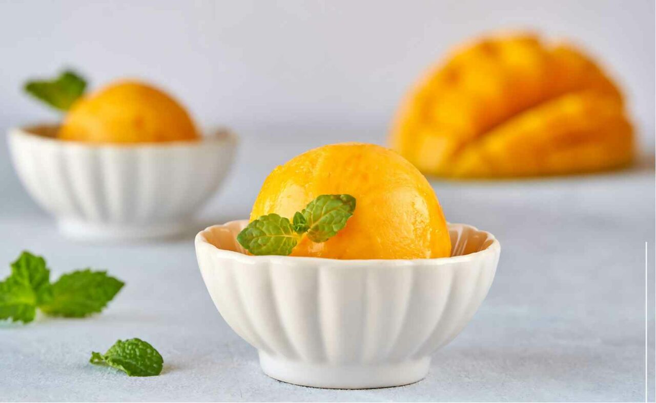 Mango Sorbet is a fantastic summer menu idea for kids.