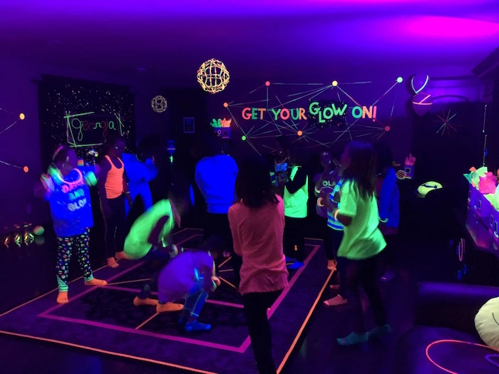 A Glow Stick Dance Party is one of the best last-minute birthday ideas for 9 year old