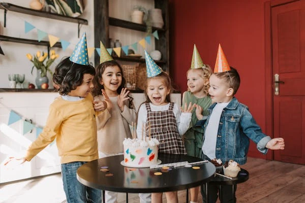 Kids celebrating at one of the birthday party venues in Newcastle.