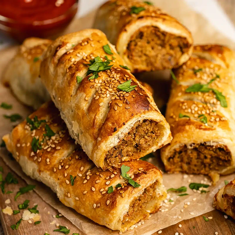 Vegan Sausage Rolls top vegetarian dinner party menu ideas