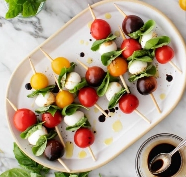 Caprese Skewers is an easy gluten-free party food idea