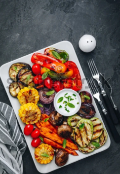 Grilled Vegetable Platter serves as a gluten free and dairy free party food