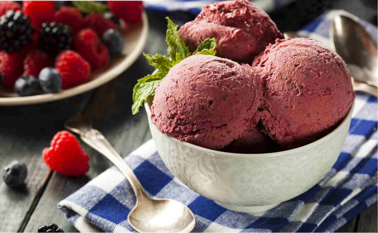 Pomegranate Sorbet works excellent as a summer lunch menu idea.