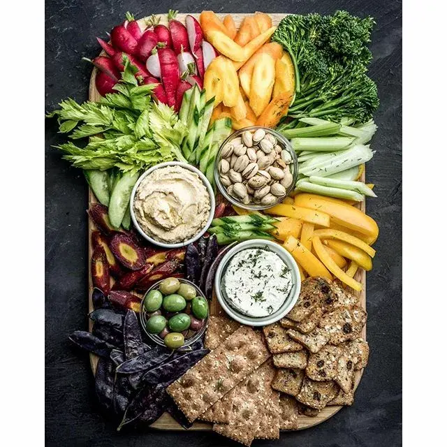 Fresh Crudités Platter with Hummus is a simple gluten-free food idea for starters 