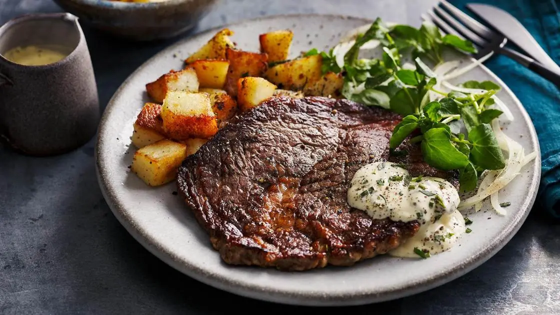 Rib-Eye Steak with Béarnaise Sauce is among steak dinner menu ideas