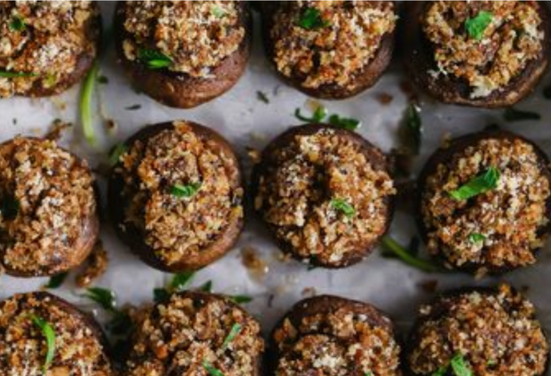 stuffed mushrooms as vegan christmas dinner ideas
