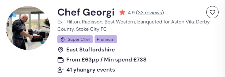 Chef Georgi is experienced in buffet party catering in Liverpool.