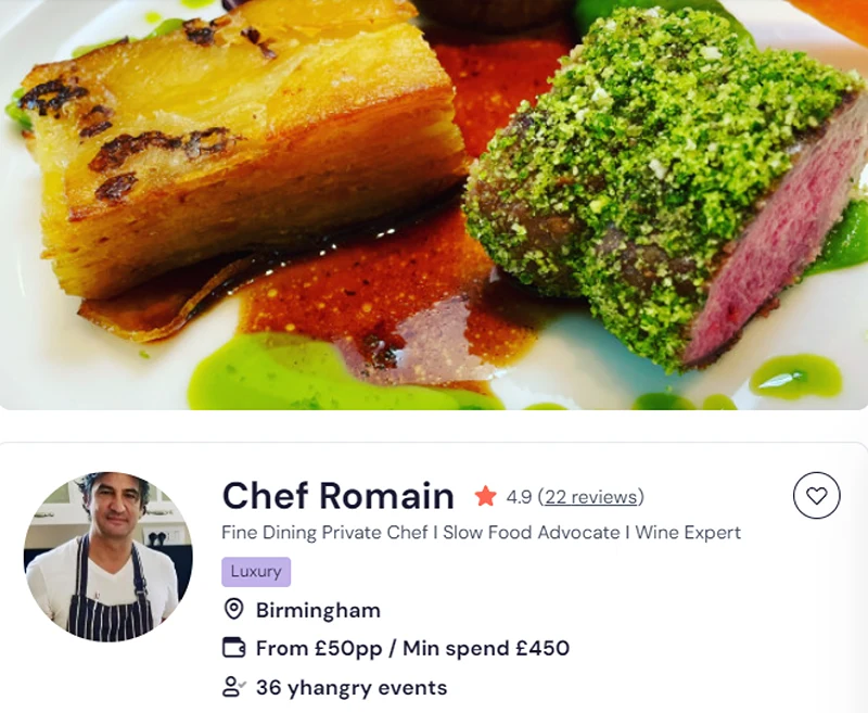 For top catering services in Walsall, hire Chef Romain.