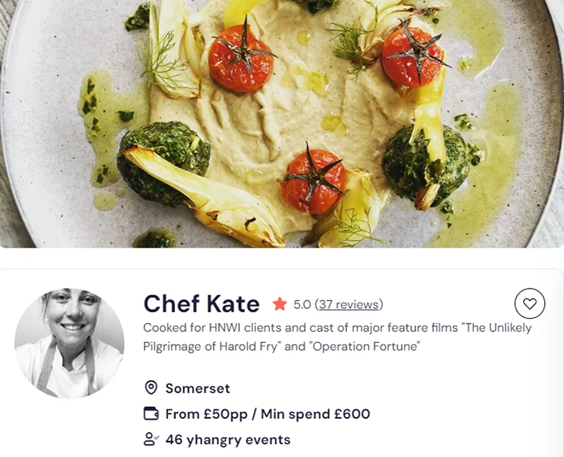 Chef Kate’s booking profile for Bristol fitness food.