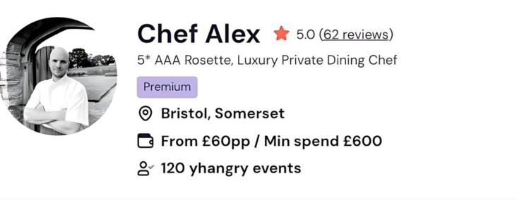 Chef Alex’s cooking classes in Bristol are very popular.