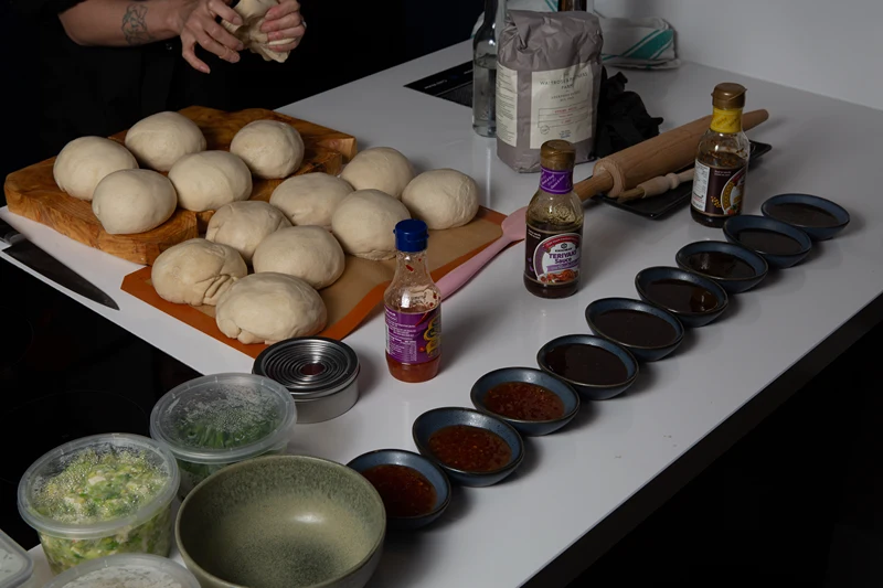 Chef leading one of her cooking classes in Leeds.