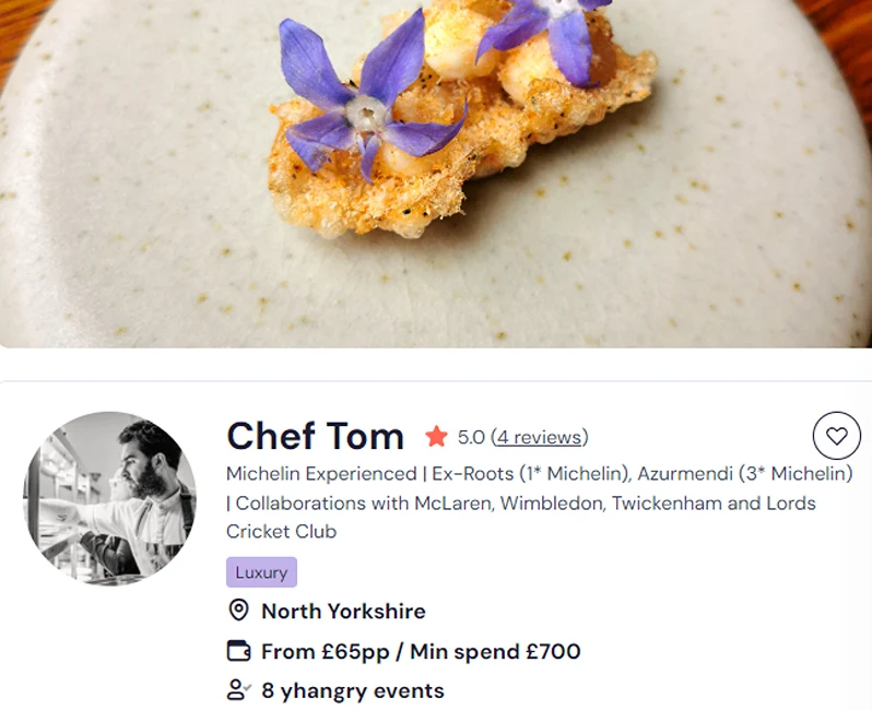 Chef Tom’s credentials for halal meal prep in Leeds.