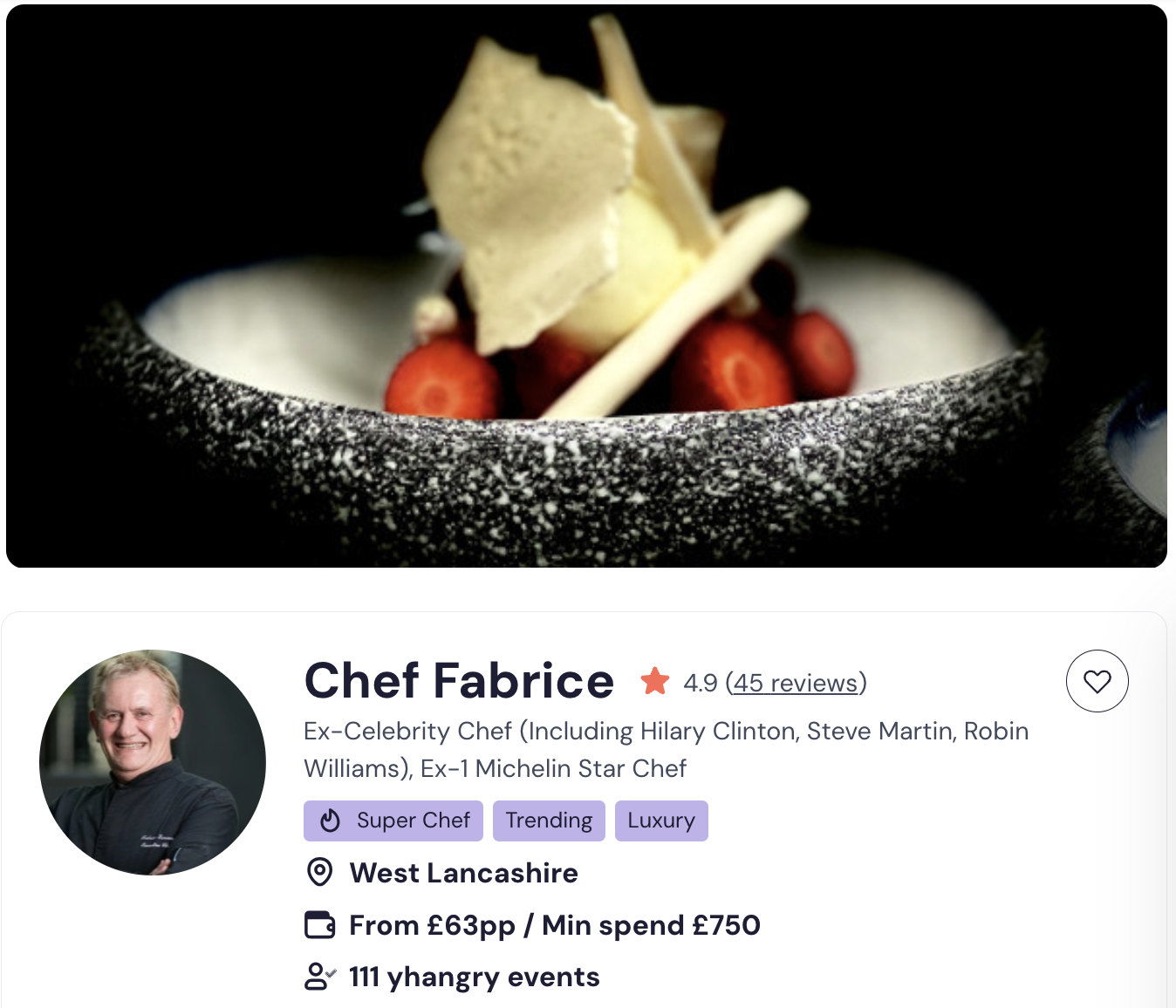 Chef Fabrice Barrowford catering Service