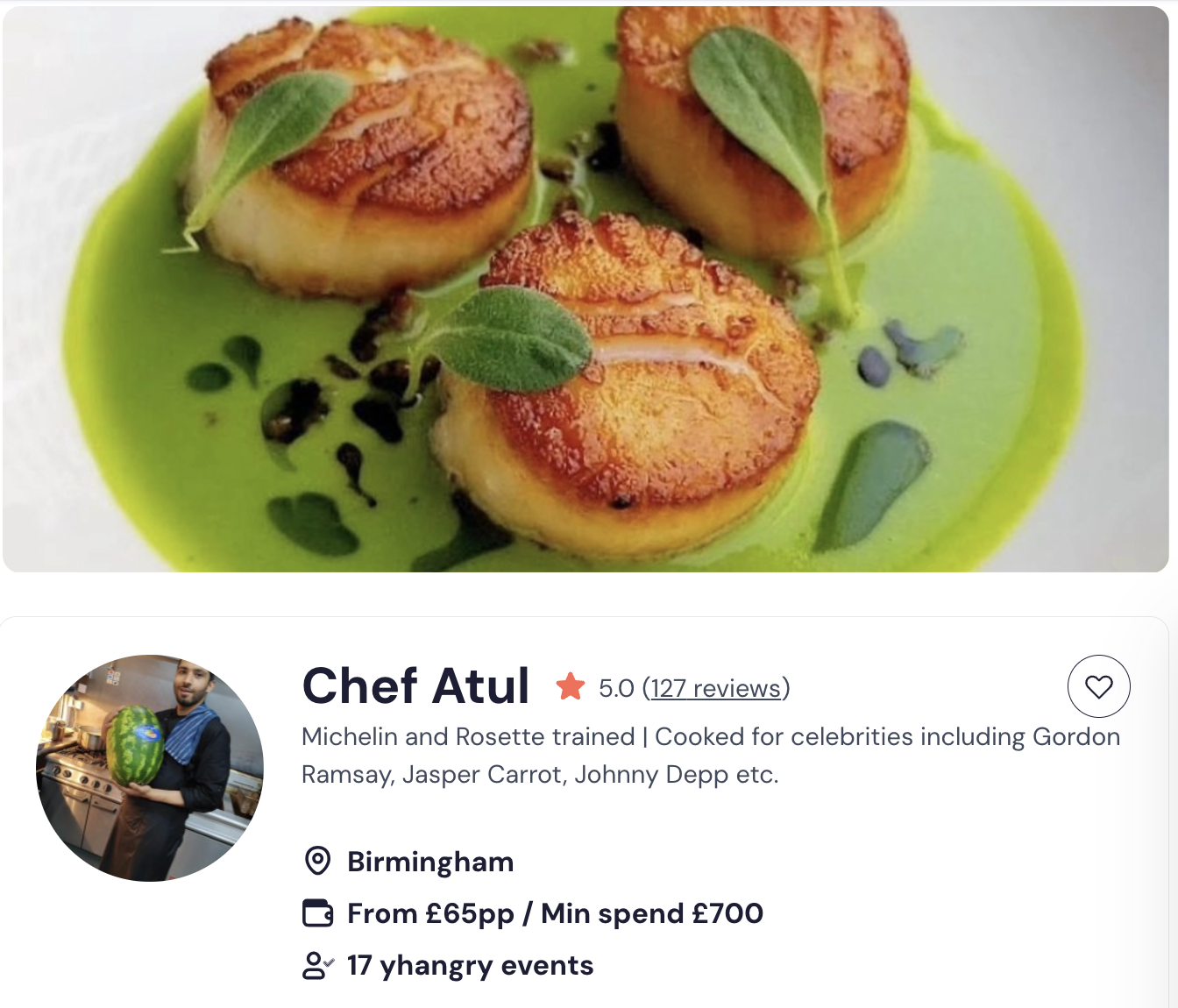 Chef Atul Meal prep in Birmingham