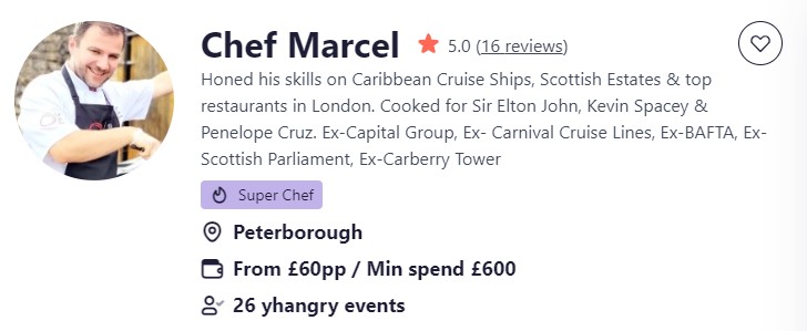 Chef Marcel is known for exquisite meal prep solutions.