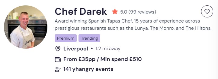 Chef Darek’s party catering in Liverpool is well known.