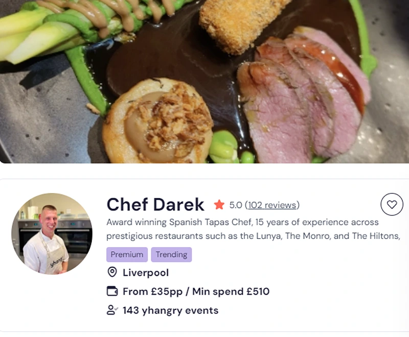 Hire Chef Darek for party catering in Sheffield.