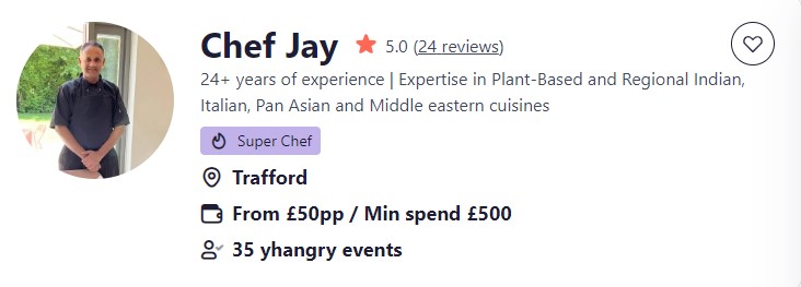 Chef Jay is an expert in vegan meal prep in Manchester.