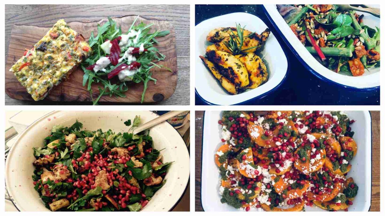 Dishes from vegetarian cooking classes in Bristol.