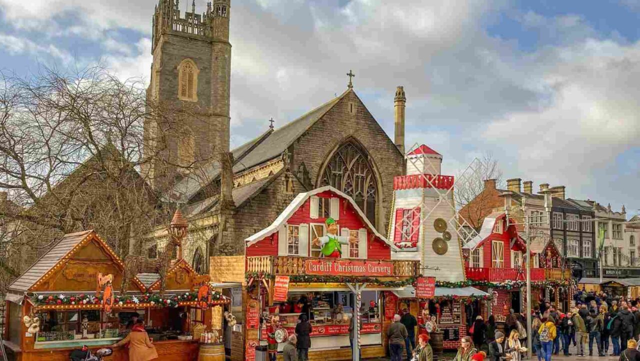 Cardiff Christmas activities at the Christmas market are full of life