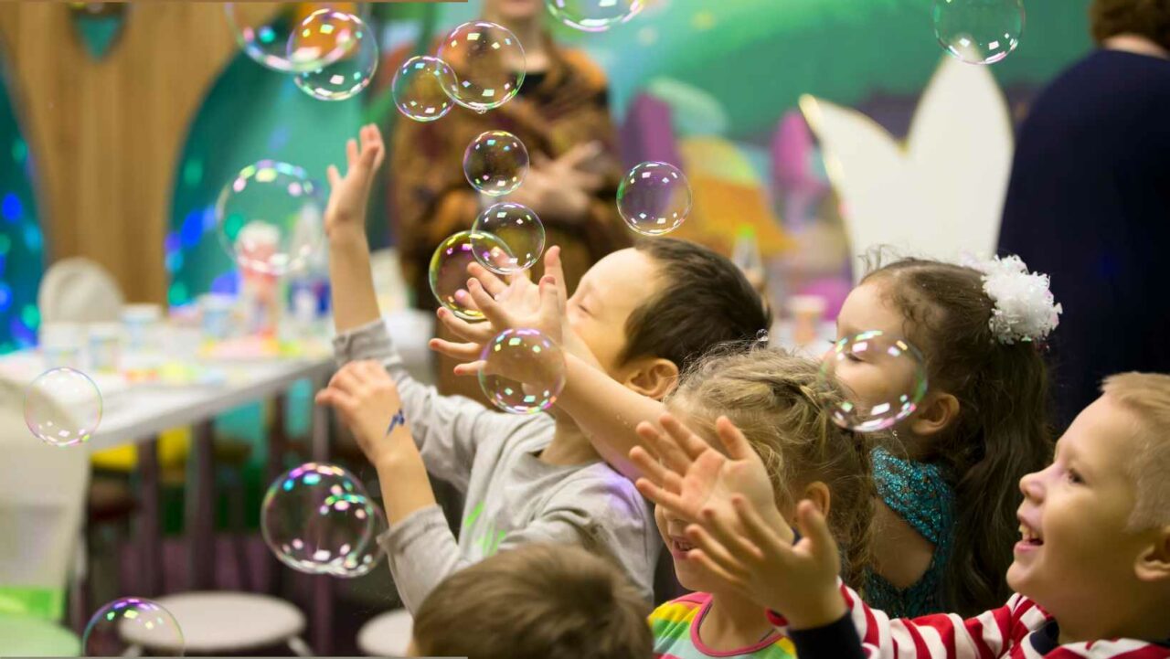 A bubble party for a 2-year-old is a fun and engaging idea