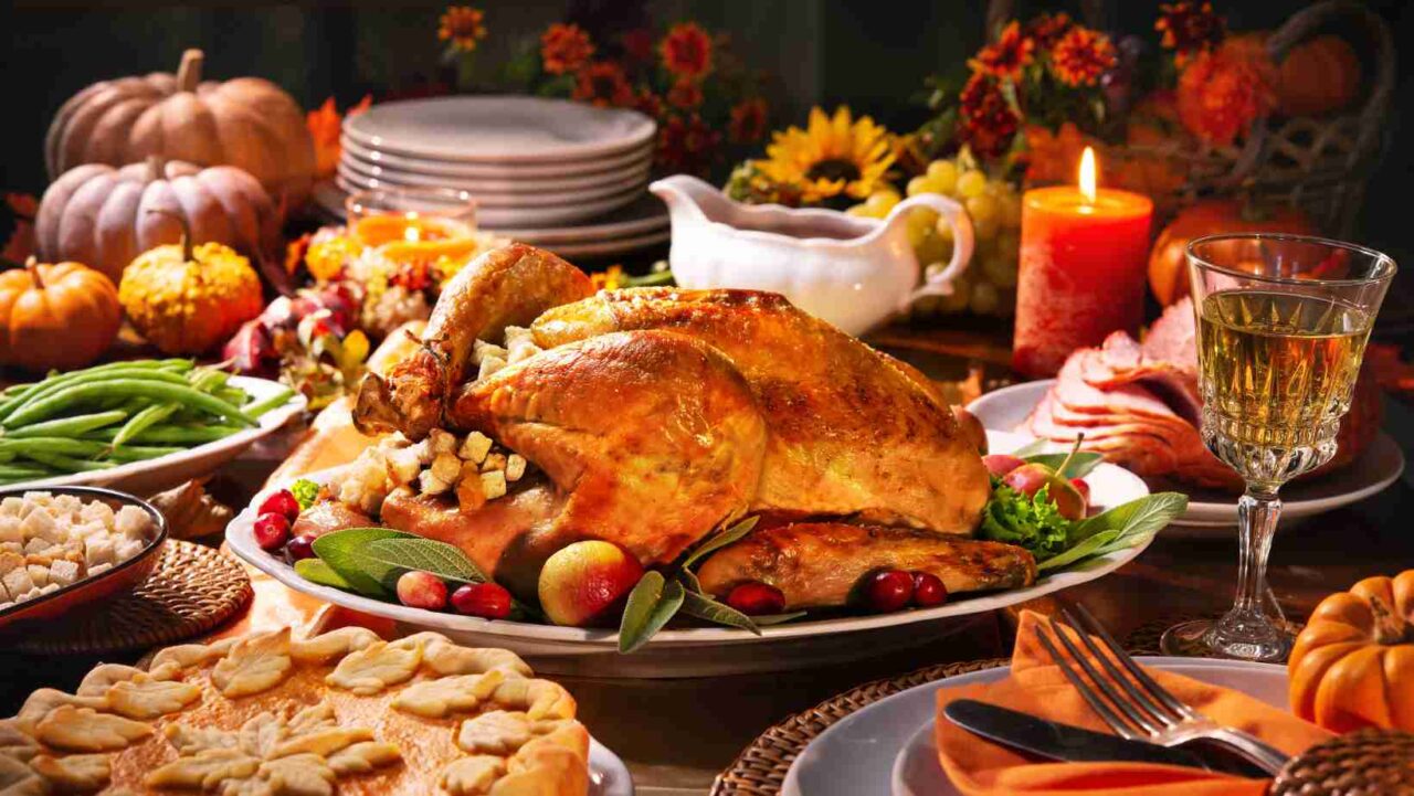 Roast Turkey is a traditional Christmas-themed party food.