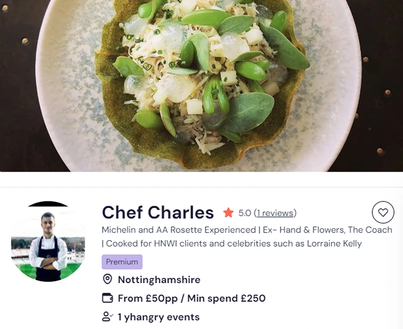 For the best cooking class Leicester offers, hire Chef Charles.