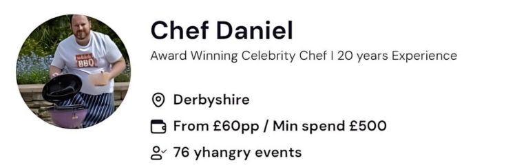 Chef Daniel’s cooking classes near Sheffield are in high demand.