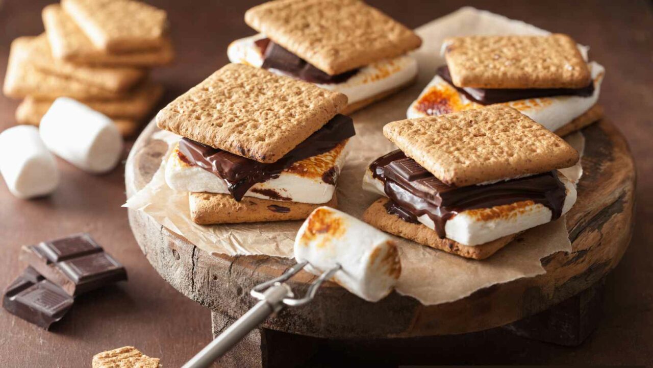 Smores are a great Christmas party food idea for kids and adults