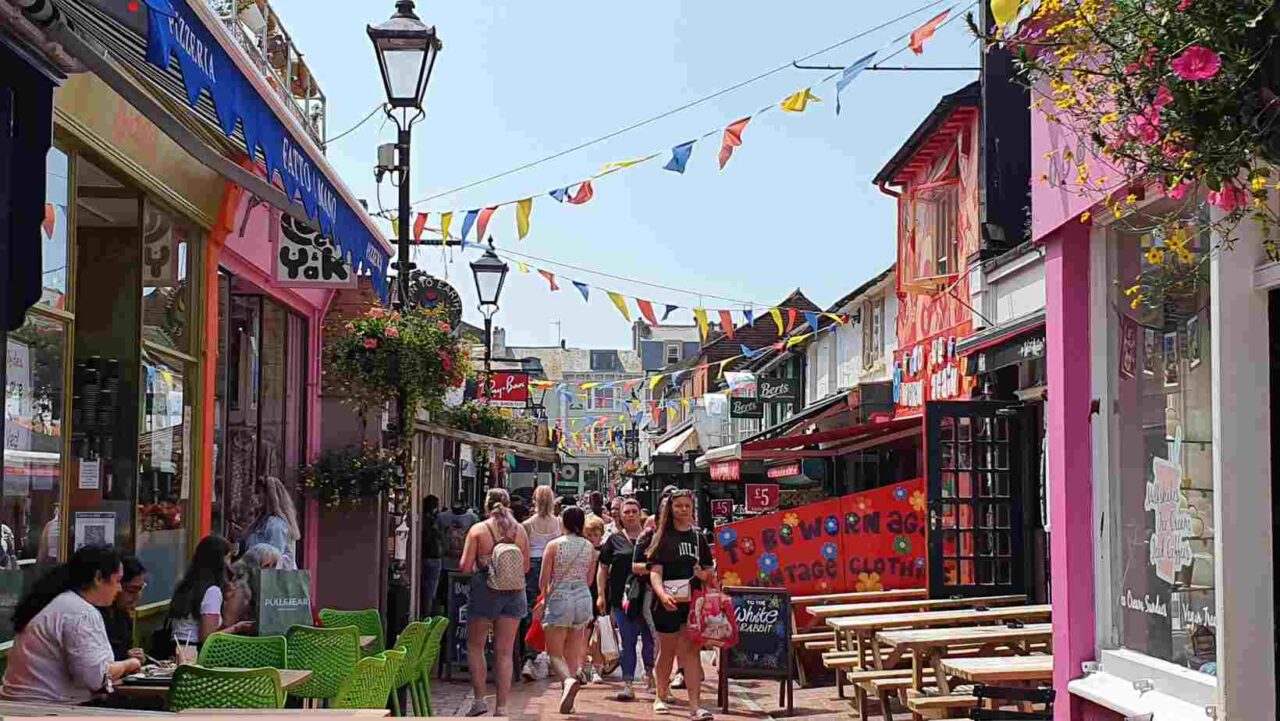 The Lanes are great for late-night shopping in Brighton