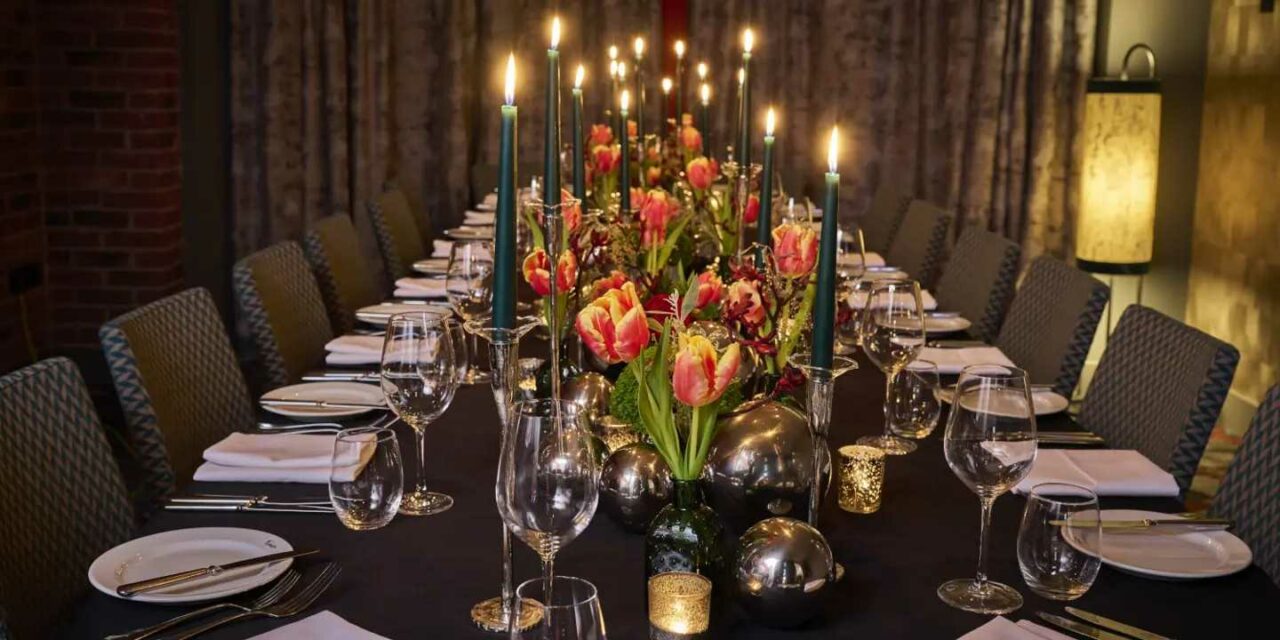  A private dining room in Malmaison, Cheltenham.
