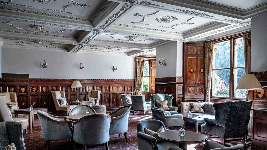 The Oak Room at The Ettington Park Hotel, a magnificent private dining room in Warwickshire.
