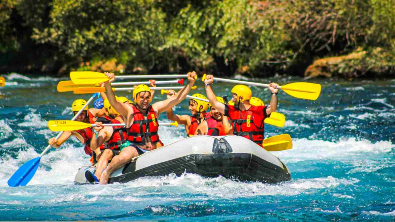 White Water Rafting in Cardiff Bay can be very exhilarating.