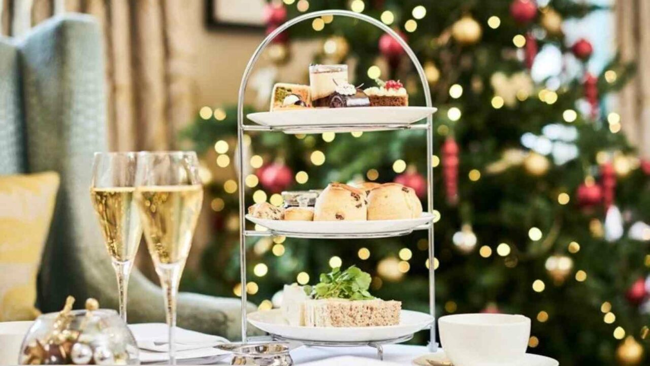 An afternoon tea is an elegant Christmas work party idea