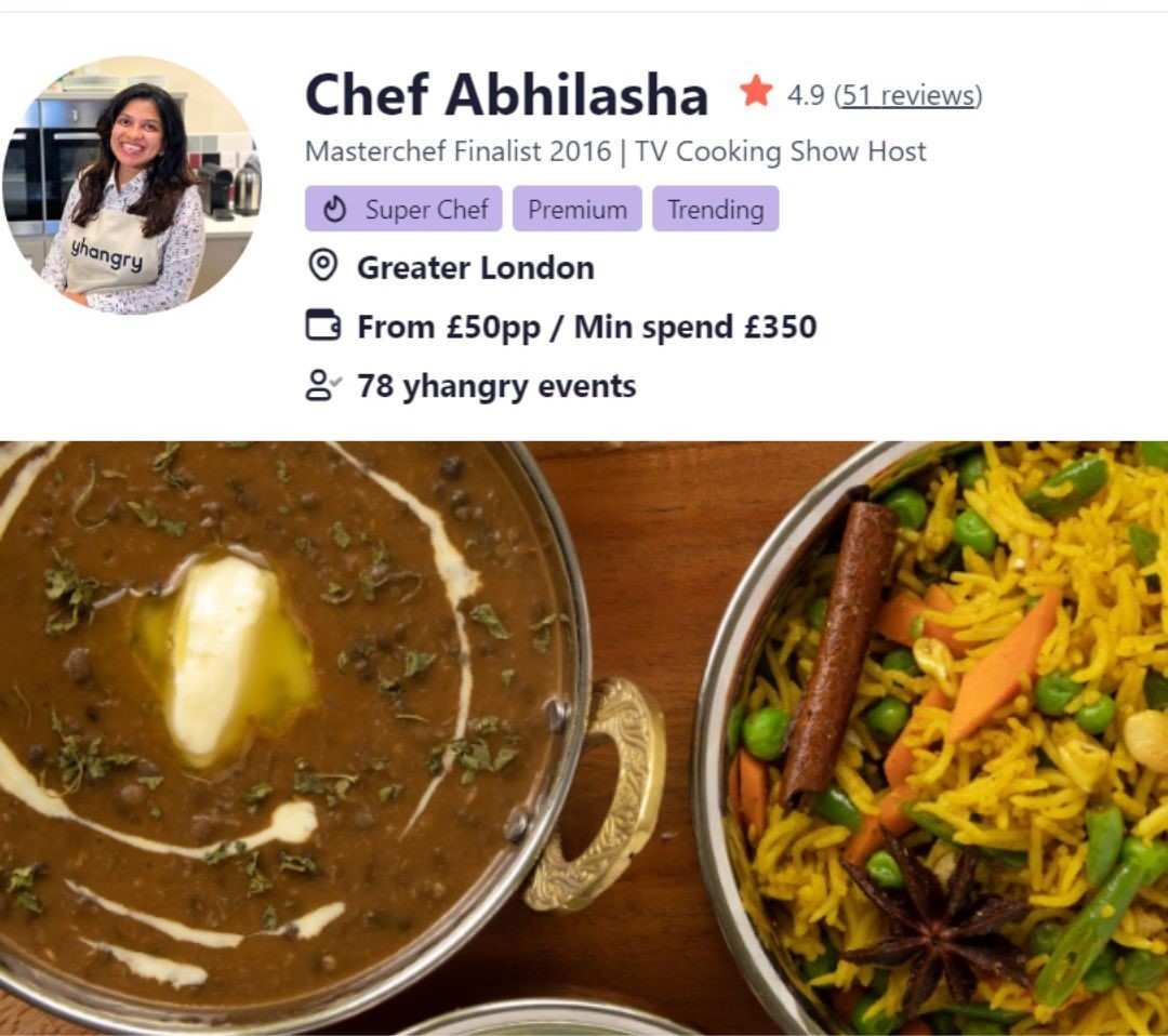 Chef Abhilasha, a Masterchef, is an Indian chef in Westcliff.