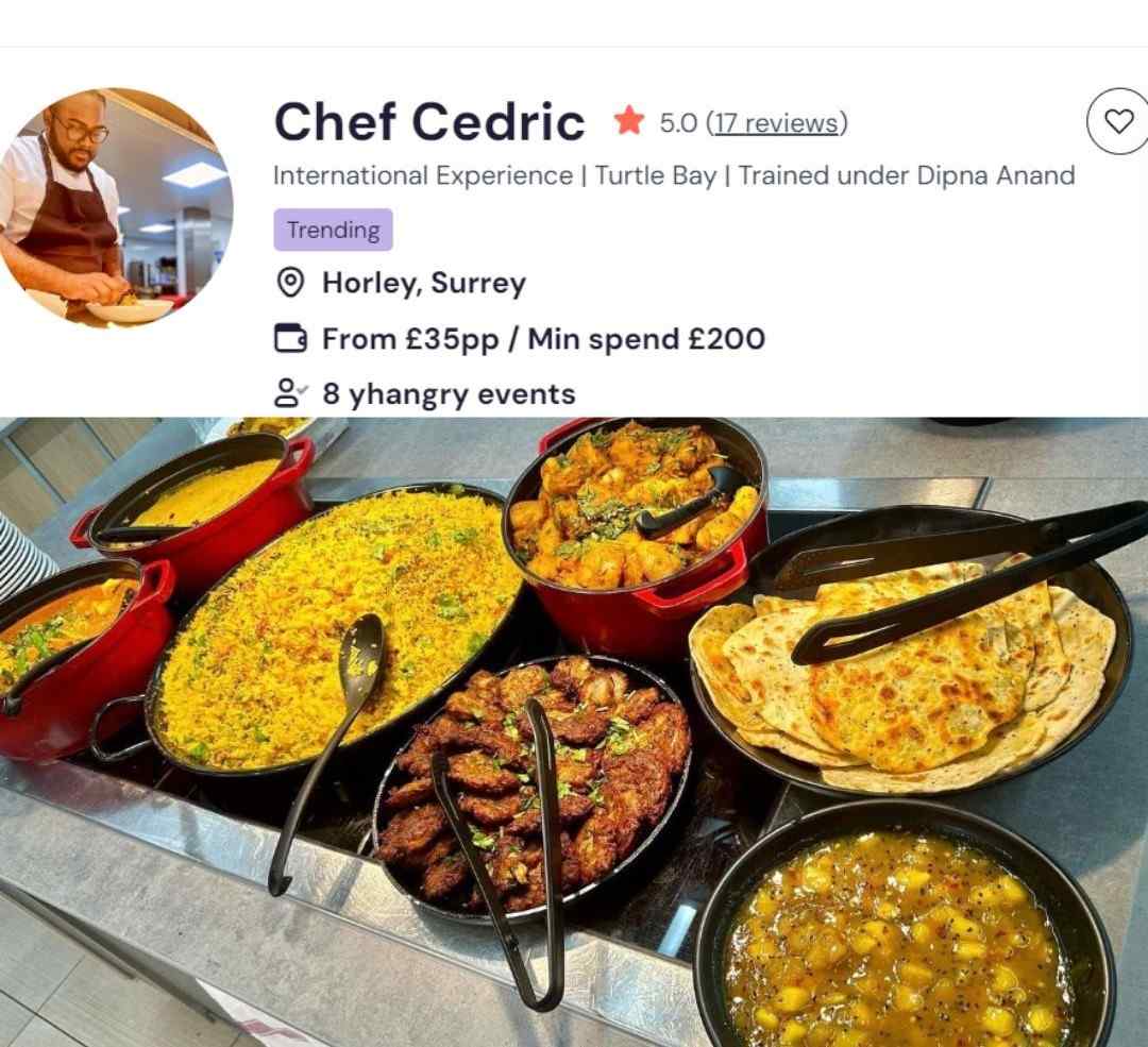 Chef Cedric is an Indian chef at Westcliff.