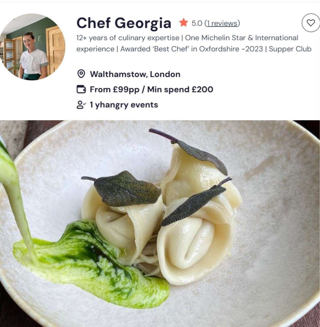 Chef Georgia is a specialist in catering for events.