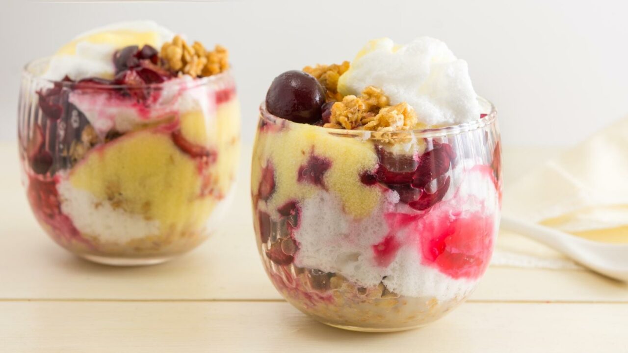 A parfait is a healthy Christmas Eve family meal idea