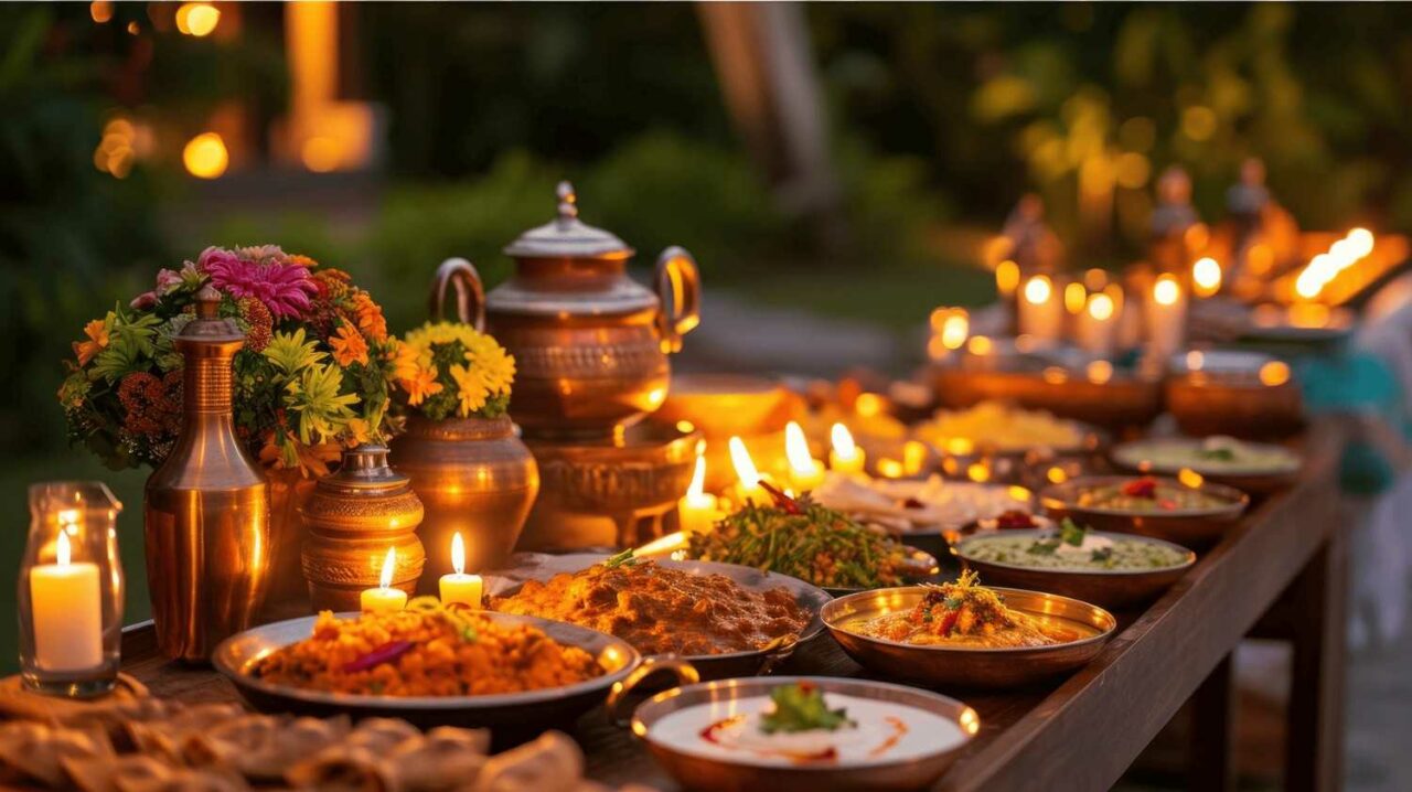 Table setting for your indian dinner party at home.