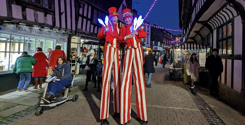 Festive characters at Cheltenham Christmas events.