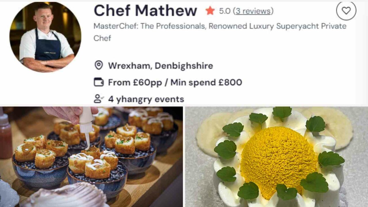 Chef Mathew is a sought-after luxury Greek chef in Lichfield