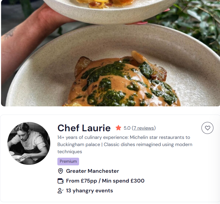 Chef Laurie as a Michelin-star private chef