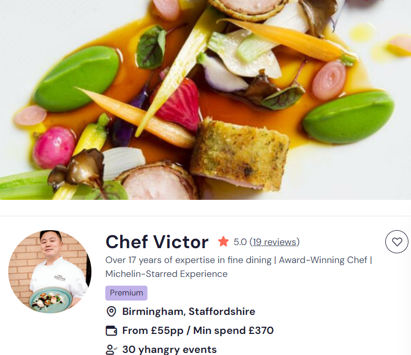 Chef Victor as a Michelin-star private chef