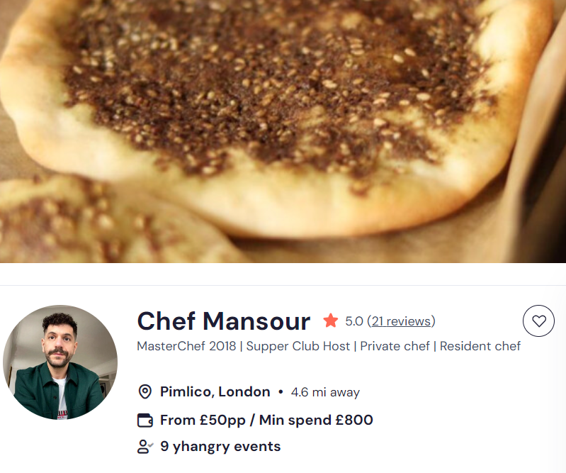 Chef Mansour for baking classes London