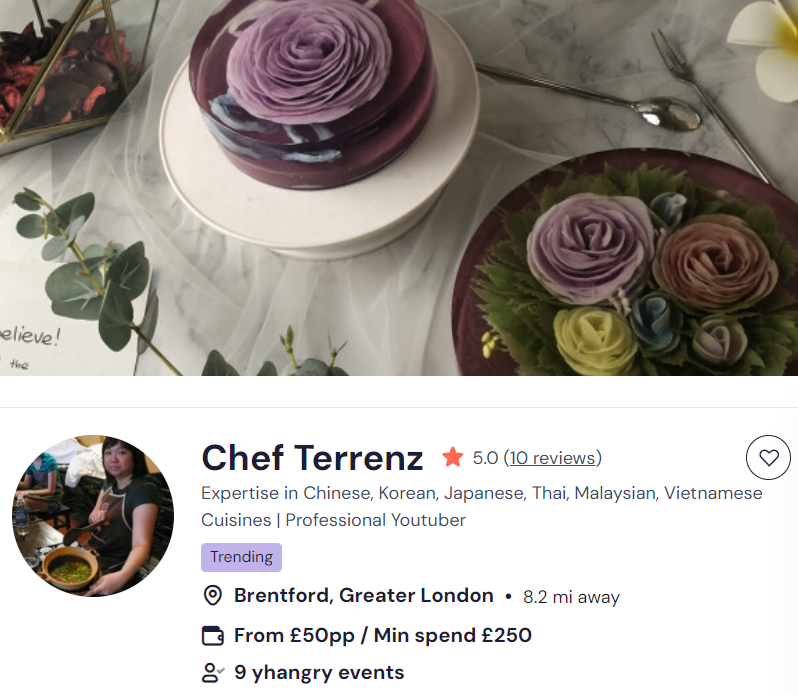 Chef Terrenz for baking classes London