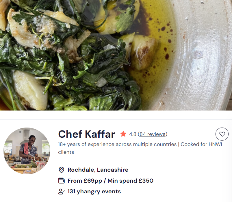 Chef Kaffar as an Indian chef in Woodford Halse 