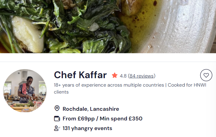 chef kaffar indian chef banbridge